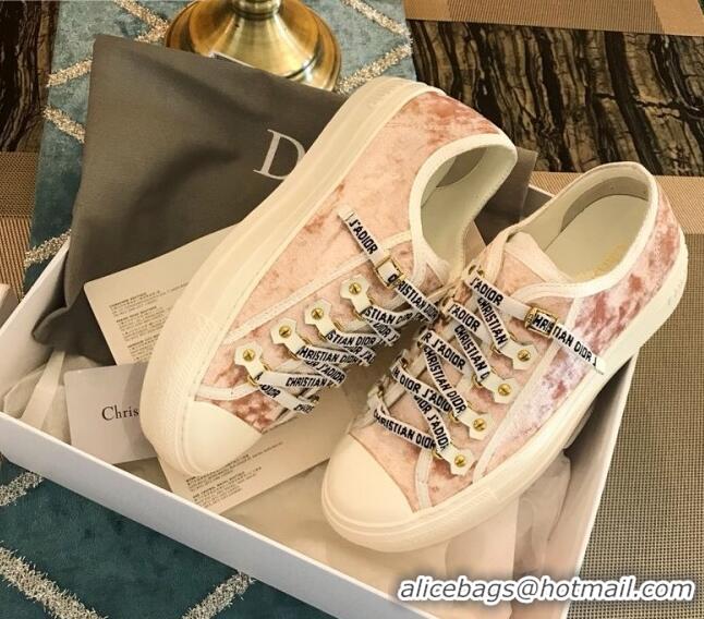 Good Quality Dior Walk'n'Dior Velvet Sneakers Pink 121903