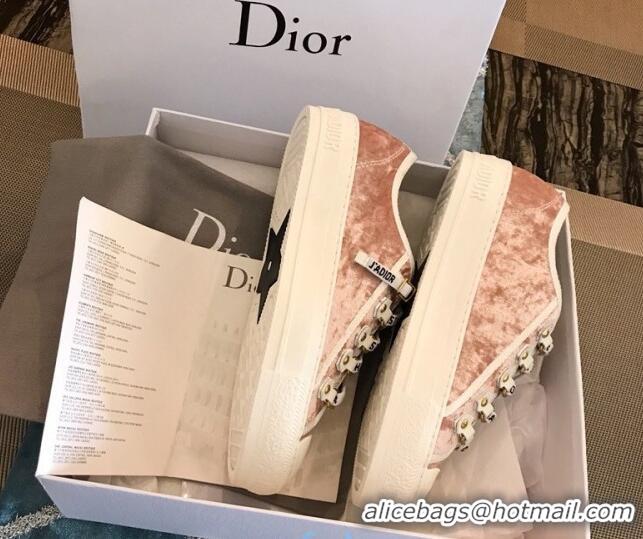 Good Quality Dior Walk'n'Dior Velvet Sneakers Pink 121903