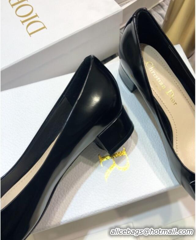 Perfect Dior Shiny Calfskin Pumps with CD Bow 122248 Black