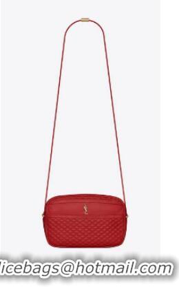 New Style SAINT LAURENT VICTOIRE CAMERA BAG IN QUILTED LAMBSKIN 6489901 Red