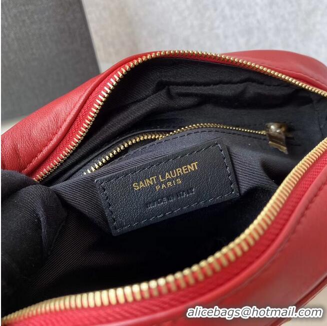 New Style SAINT LAURENT VICTOIRE CAMERA BAG IN QUILTED LAMBSKIN 6489901 Red