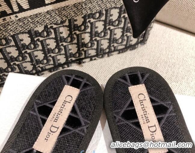 New Style Dior Homey Slipper Sandals in Black Cannage Embroidery 122333