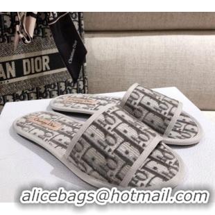 Most Popular Dior Homey Slipper Sandals in Grey Oblique Embroidery 122333