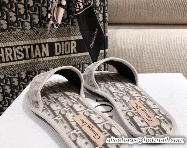 Most Popular Dior Homey Slipper Sandals in Grey Oblique Embroidery 122333