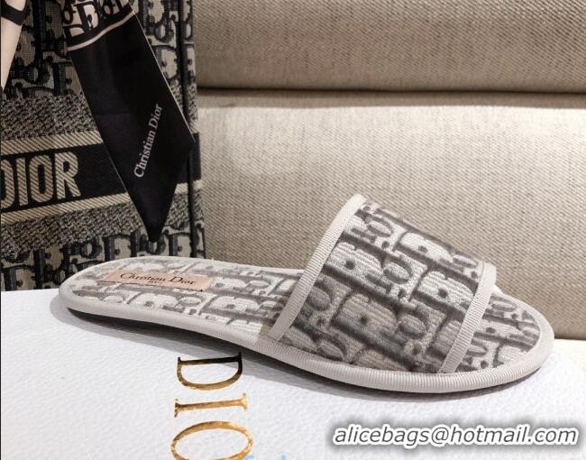 Most Popular Dior Homey Slipper Sandals in Grey Oblique Embroidery 122333