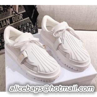 Discount Dior DIOR-ID Sneakers in White Mesh and Calfskin 122340