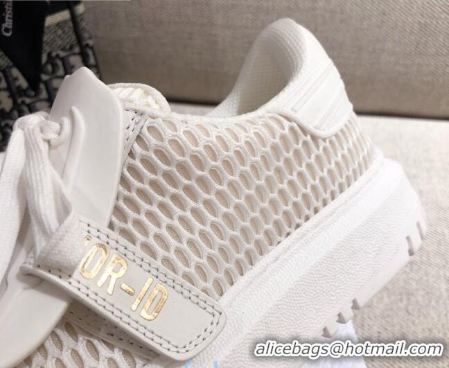 Discount Dior DIOR-ID Sneakers in White Mesh and Calfskin 122340