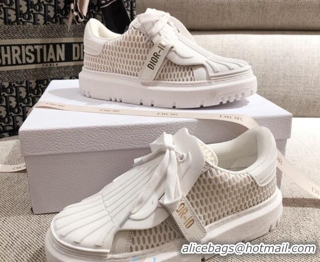 Discount Dior DIOR-ID Sneakers in White Mesh and Calfskin 122340