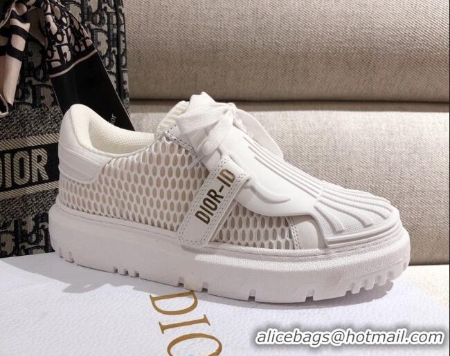 Discount Dior DIOR-ID Sneakers in White Mesh and Calfskin 122340