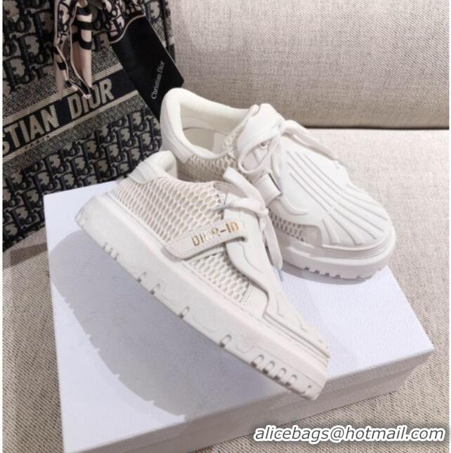 Discount Dior DIOR-ID Sneakers in White Mesh and Calfskin 122340