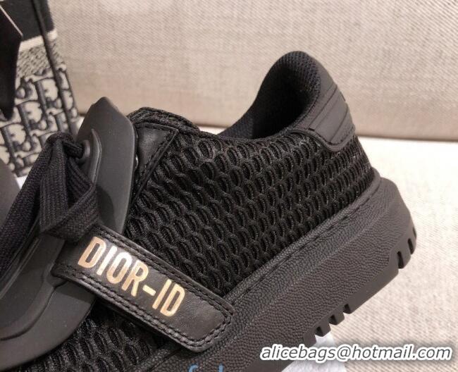 Top Quality Dior DIOR-ID Sneakers in Black Mesh and Calfskin 122340