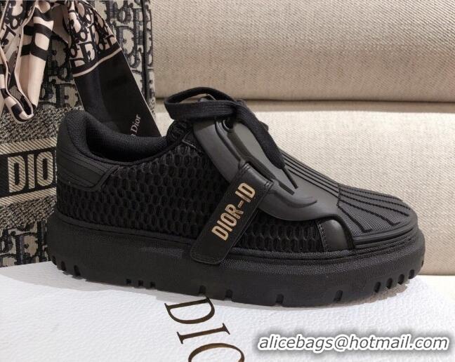 Top Quality Dior DIOR-ID Sneakers in Black Mesh and Calfskin 122340