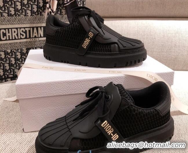 Top Quality Dior DIOR-ID Sneakers in Black Mesh and Calfskin 122340