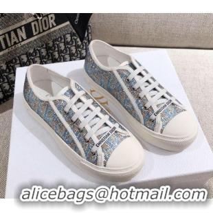 Low Price Dior Walk'n'Dior Sneakers in Light Blue Crystal Oblique Embroidery 122358