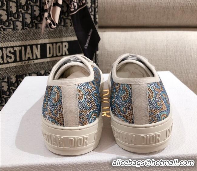 Low Price Dior Walk'n'Dior Sneakers in Light Blue Crystal Oblique Embroidery 122358