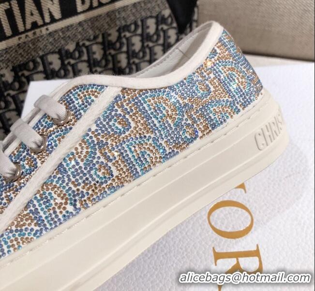 Low Price Dior Walk'n'Dior Sneakers in Light Blue Crystal Oblique Embroidery 122358