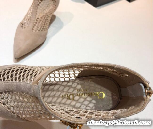 Custom Dior Suede Mesh Pumps 4cm 011153 Beige