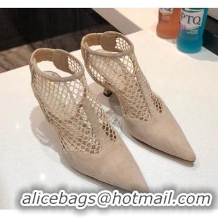 Super Quality Dior Suede Mesh Pumps 7.5cm 011155 Beige