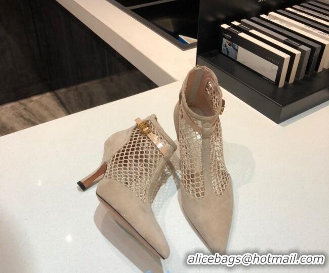 Good Product Dior Suede Mesh Short Boots 7.5cm 011157 Beige