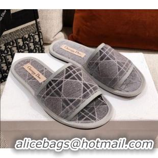 Best Price Dior Homey Slipper Sandals in Grey Cannage Embroidery 011167