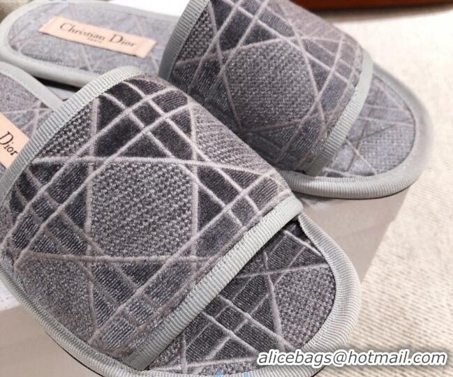 Best Price Dior Homey Slipper Sandals in Grey Cannage Embroidery 011167