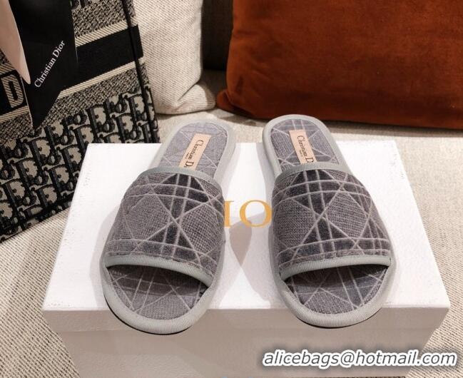 Best Price Dior Homey Slipper Sandals in Grey Cannage Embroidery 011167