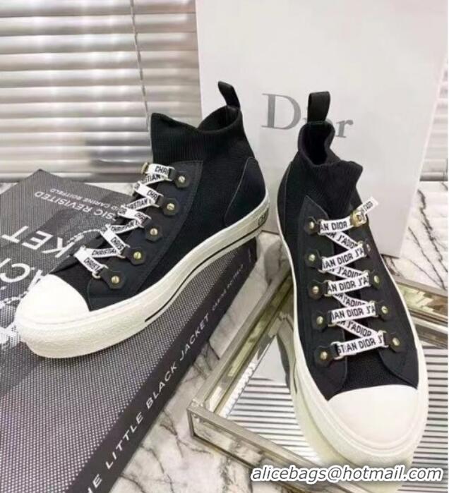 Best Price Dior Walk'n'Dior Knit High-top Sneakers Black/White 011284