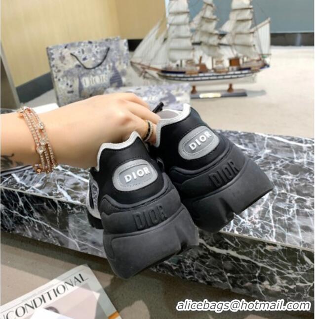 Super Quality Dior D-Connect Sneakers in Logo Mesh and Luminous Fabric 012553 Black