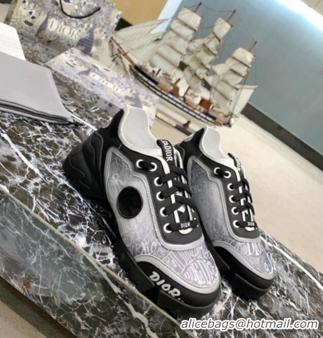 Super Quality Dior D-Connect Sneakers in Logo Mesh and Luminous Fabric 012553 Black