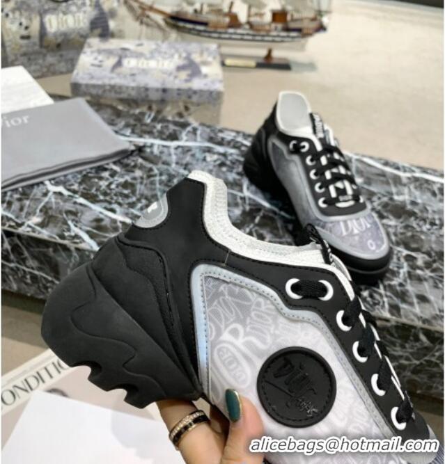 Super Quality Dior D-Connect Sneakers in Logo Mesh and Luminous Fabric 012553 Black