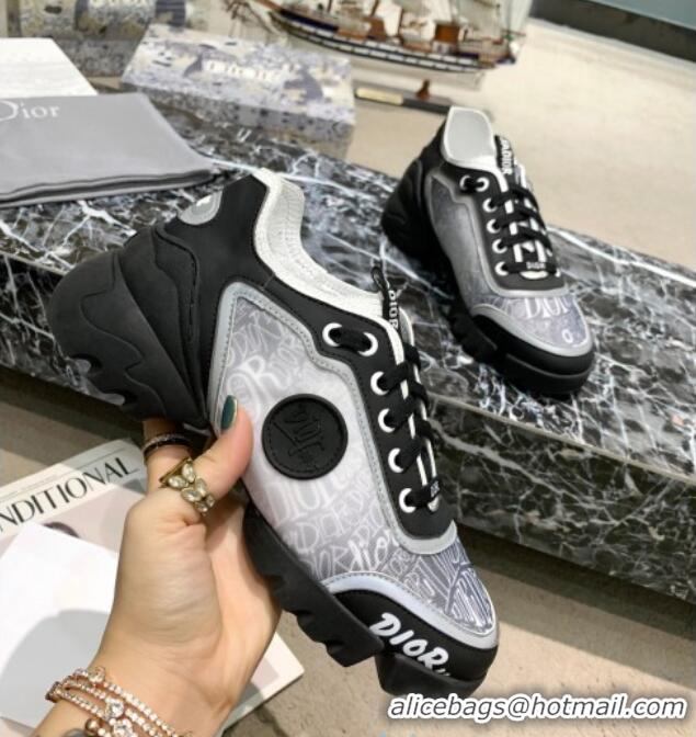 Super Quality Dior D-Connect Sneakers in Logo Mesh and Luminous Fabric 012553 Black