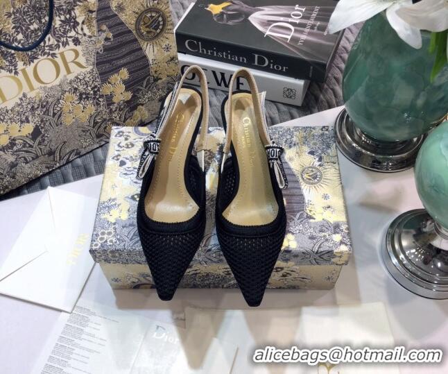 Best Price Dior J'Adior Slingback Pump in Micro Mesh with 6.5cm Heel Black 012592