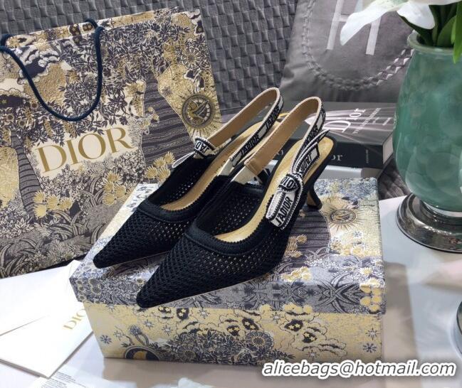 Best Price Dior J'Adior Slingback Pump in Micro Mesh with 6.5cm Heel Black 012592