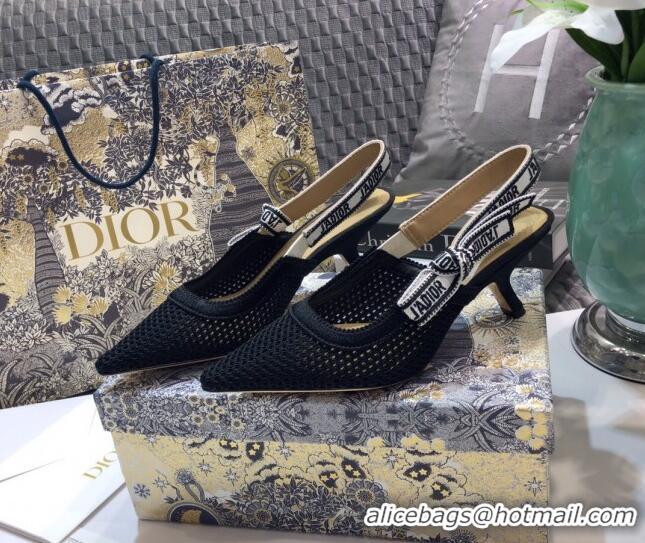 Best Price Dior J'Adior Slingback Pump in Micro Mesh with 6.5cm Heel Black 012592