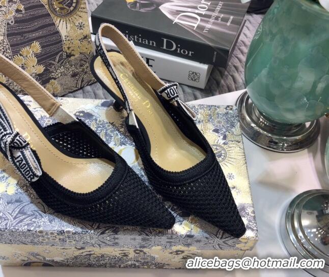 Best Price Dior J'Adior Slingback Pump in Micro Mesh with 6.5cm Heel Black 012592