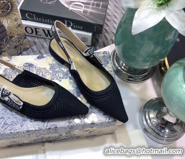 Sophisticated Dior J'Adior Slingback Flat Ballerinas in Micro Mesh Black 012592