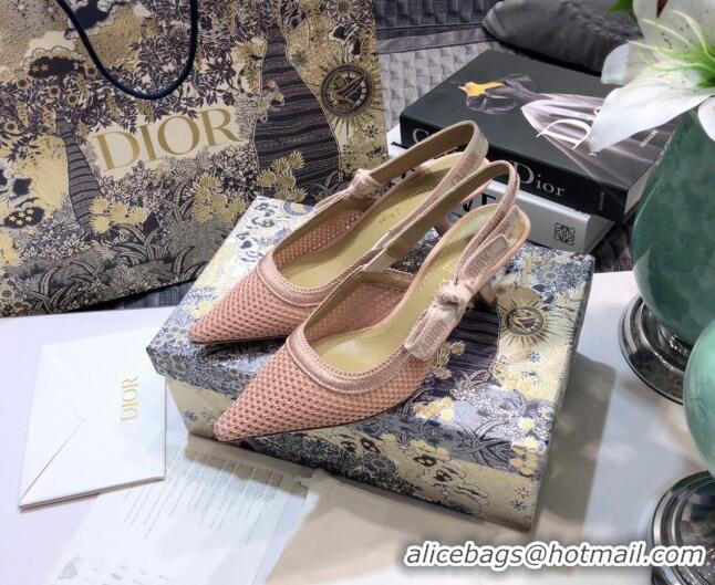 Top Quality Dior J'Adior Slingback Pump in Micro Mesh with 6.5cm Heel Pink 012595