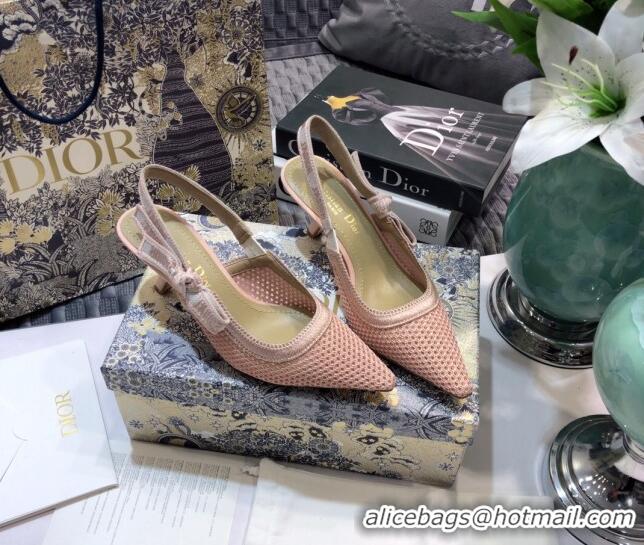 Top Quality Dior J'Adior Slingback Pump in Micro Mesh with 6.5cm Heel Pink 012595