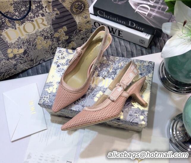 Top Quality Dior J'Adior Slingback Pump in Micro Mesh with 6.5cm Heel Pink 012595