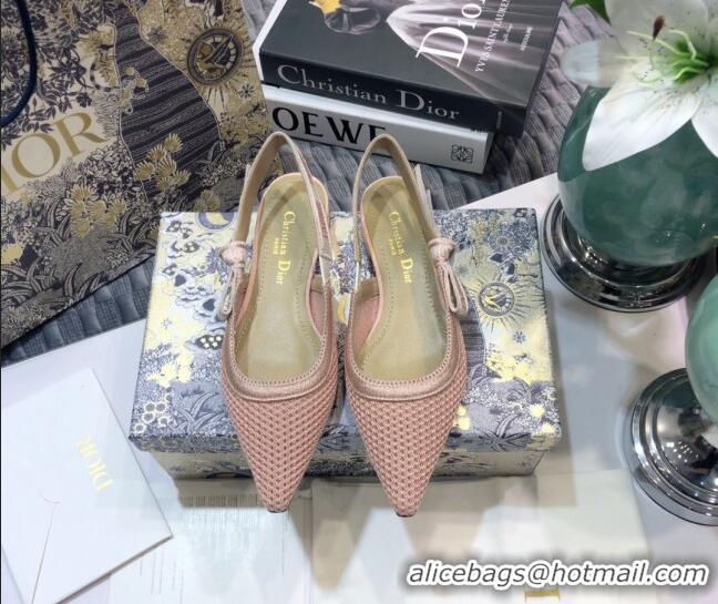 Perfect Dior J'Adior Slingback Flat Ballerinas in Micro Mesh 012596 Pink 2021