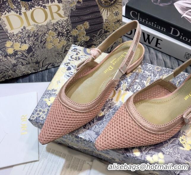 Perfect Dior J'Adior Slingback Flat Ballerinas in Micro Mesh 012596 Pink 2021