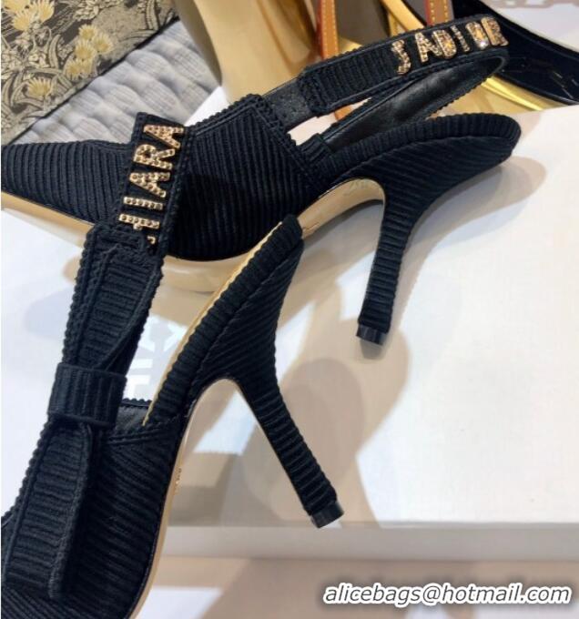 Super Quality Dior J'Adior Slingback Pump With Metal Charm and 9.5cm Heel Black 126981