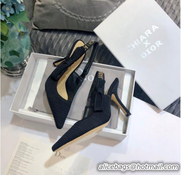 Super Quality Dior J'Adior Slingback Pump With Metal Charm and 9.5cm Heel Black 126981