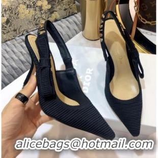 New Design Dior J'Adior Slingback Pump With Metal Charm and 6.5cm Heel Black 126982