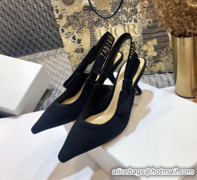 New Design Dior J'Adior Slingback Pump With Metal Charm and 6.5cm Heel Black 126982