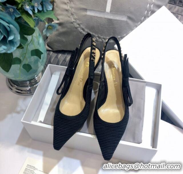 New Design Dior J'Adior Slingback Pump With Metal Charm and 6.5cm Heel Black 126982