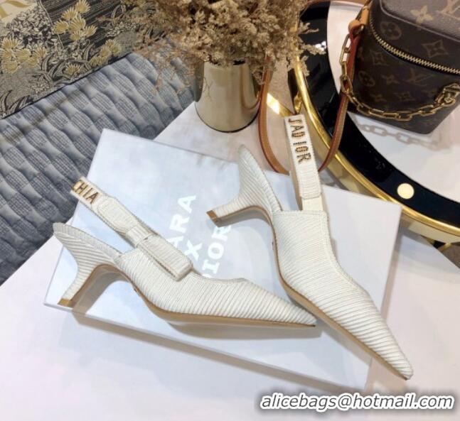 Most Popular Dior J'Adior Slingback Pump With Metal Charm and 6.5cm Heel White 126985