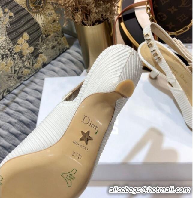 Most Popular Dior J'Adior Slingback Pump With Metal Charm and 6.5cm Heel White 126985