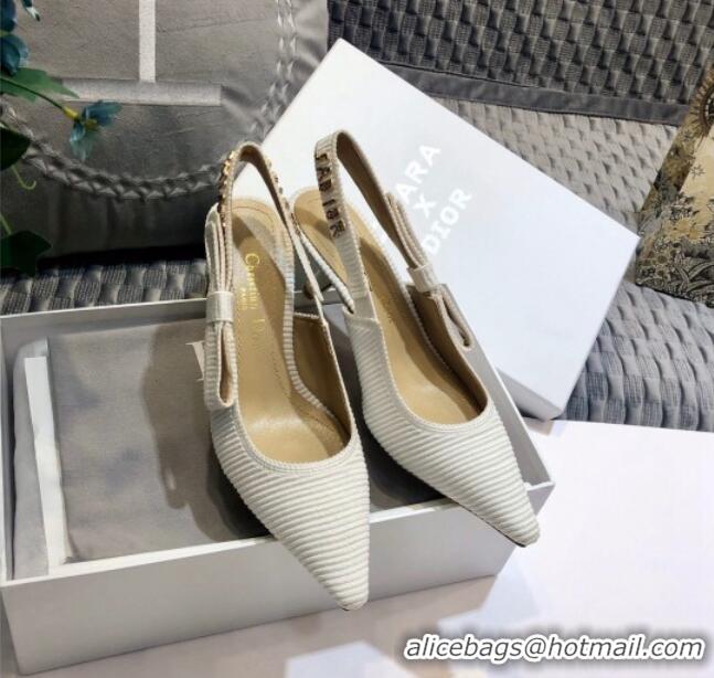 Most Popular Dior J'Adior Slingback Pump With Metal Charm and 6.5cm Heel White 126985