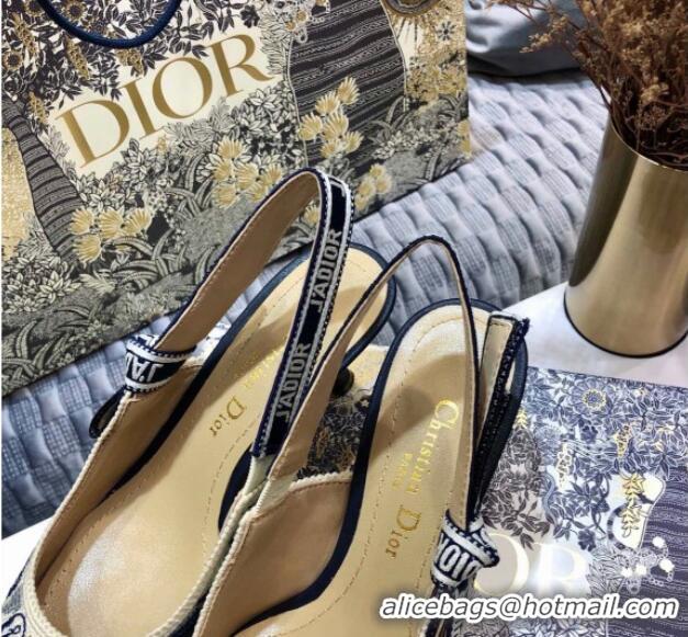 New Style Dior J'Adior Slingback Pump in Flamingo Embroidered Cotton 6.5cm Heel 126988